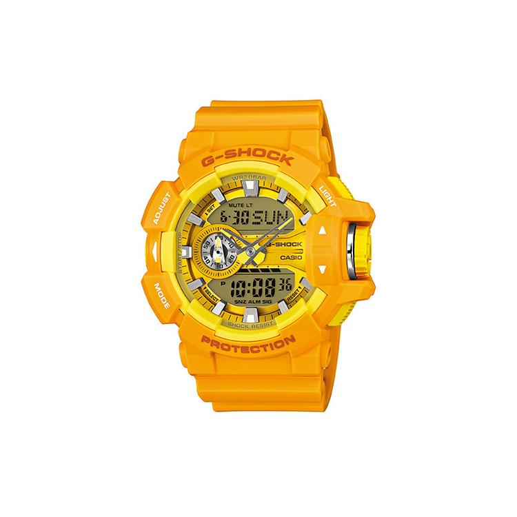 

CASIO Women s Liquid Crystal/Analog Dual Display Series Yellow Watch GA-400A-9A GA-400A-9A Yellow Watch Dial