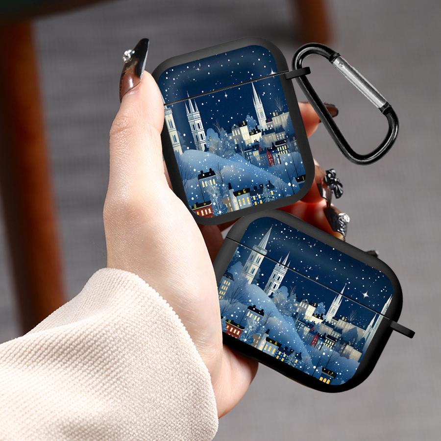 Winter Town Ohrhörerhüllen Hülle für Airpods Pro3 4 Pro 3 2 1 Pro2