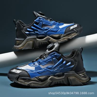 2025 printemps et été nouveau point boucle rotative chaussures de sport basses pour hommes noires en viscose maille chaussures de papa hommes marée