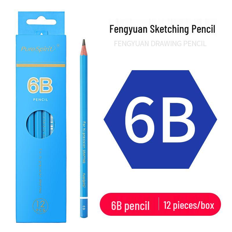 Charcoal Sketching Pencils Set: Soft/Medium/Hard (2B, 4B, 6B, 8B, 10B, 12B, 14B) for Students & Artists