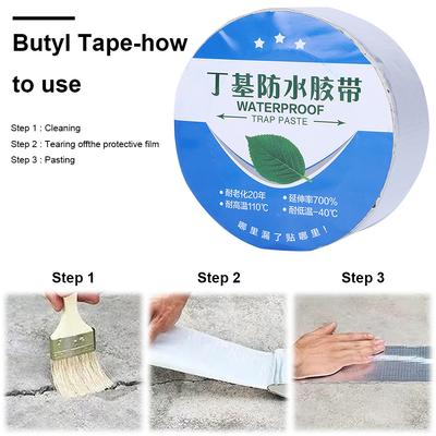 Cinta Butílica de Papel de Aluminio Cinta Butílica Autoadhesiva Cinta Selladora Butílica Resistente a Altas Temperaturas para Sellado de Barcos y Tuberías