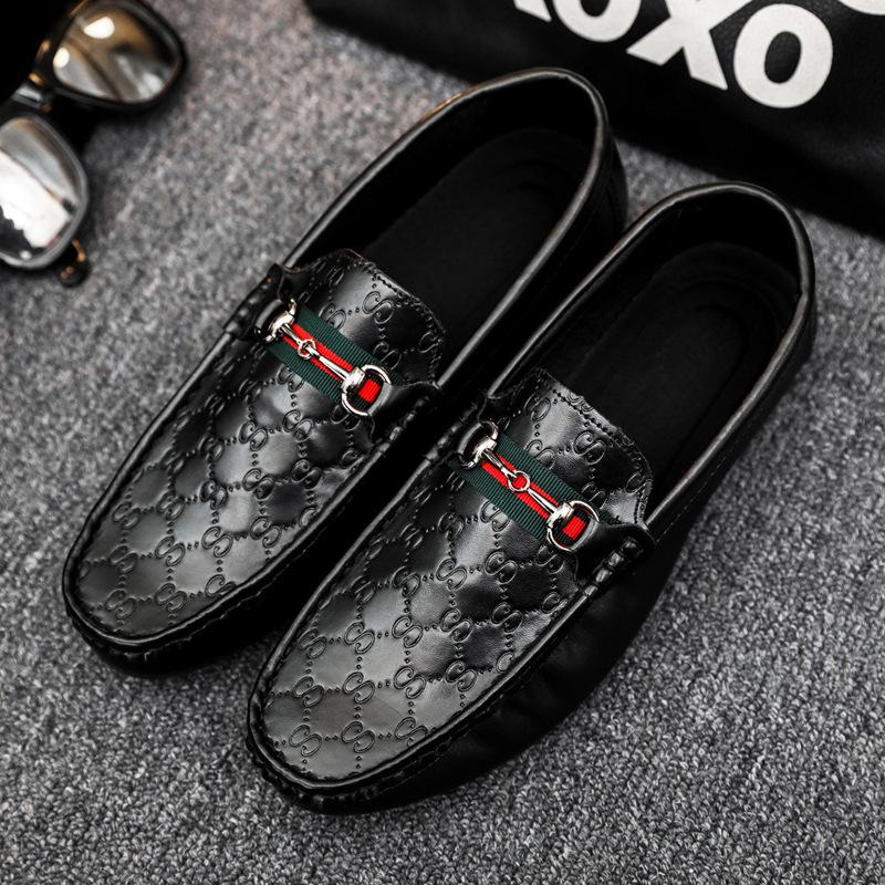 

2025 новые кожаные шапочки мужские туфли с одной педалью для вождения маленькие кожаные туфли мужские молодежные модные облегающие мужские туфли для ленивых 39 чёрный