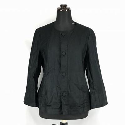 Made In Japan Tomorrowland Cotton No Collar Jacket 38 Women M Black Thin Made In Japan(USED)
