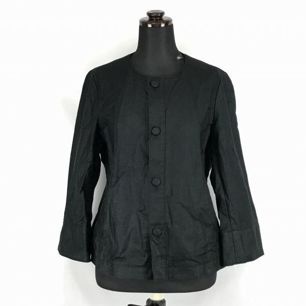 

USED/Made in Japan Tomorrowland Cotton No Collar Jacket 38 Women M Black Thin Made in Japan