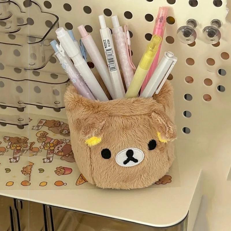 Plüsch Süßer Bär Stiftehalter Plüsch Kosmetik Stiftebehälter Kawaii Schreibtischzubehör Büro Organisieren Kinder Schreibwaren Aufbewahrungsbox