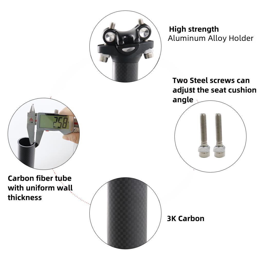 Lightweight Carbon Fiber Bicycle Seatpost 27.2/30.8/31.6 Fixed Gear Seat Tube