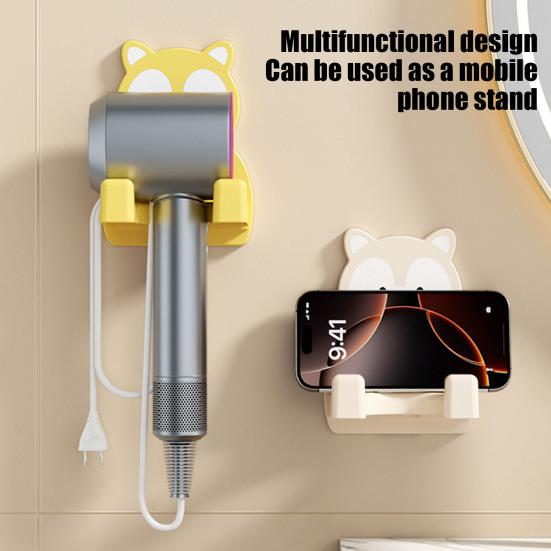 Hårtorkförvaringsställ Starkt Självhäftande Baksida Väggmonterad Badrumshylla Vattentät Halkfri Design Tandborstställ