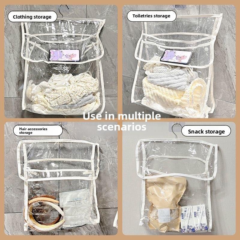 Bathroom Waterproof Hanging Bag, Bathroom Bath Clothes Storage Bag, Wall-mounted Storage Bag, Transparent Hanging Bag
