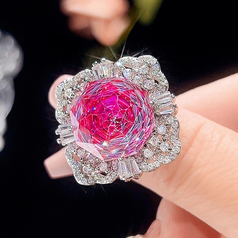 Jewelry Copper Bottom Gold-Plated Simulation Millennium Dragon Fruit Color Temperament Set Main Stone 16-10M