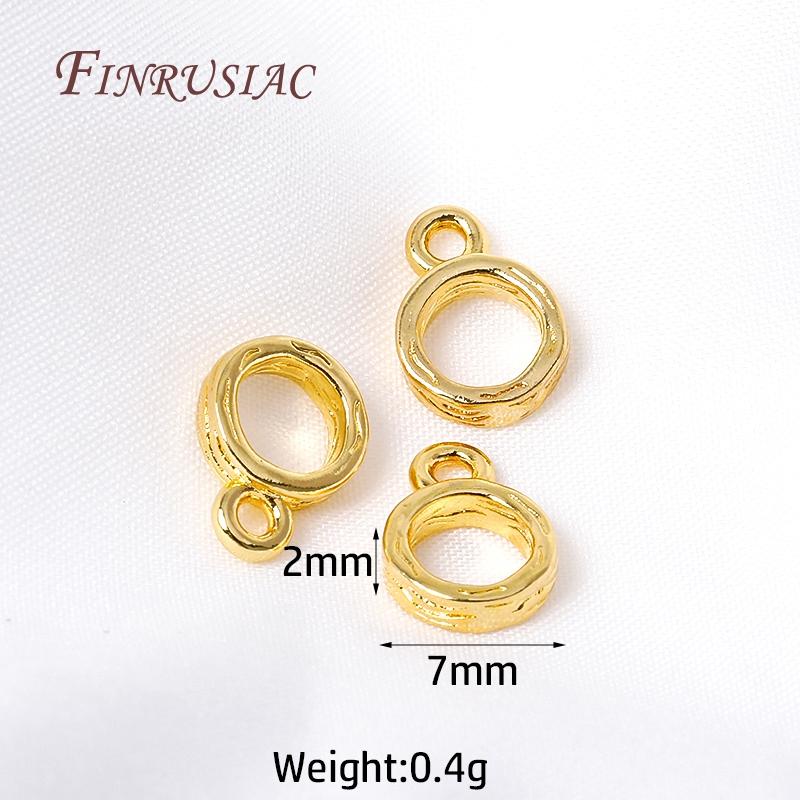 18K Gold Plated Round Shape Pendant Bail Accessories, Spacer Beads Charms Connector DIY Jewelry Making Supplies