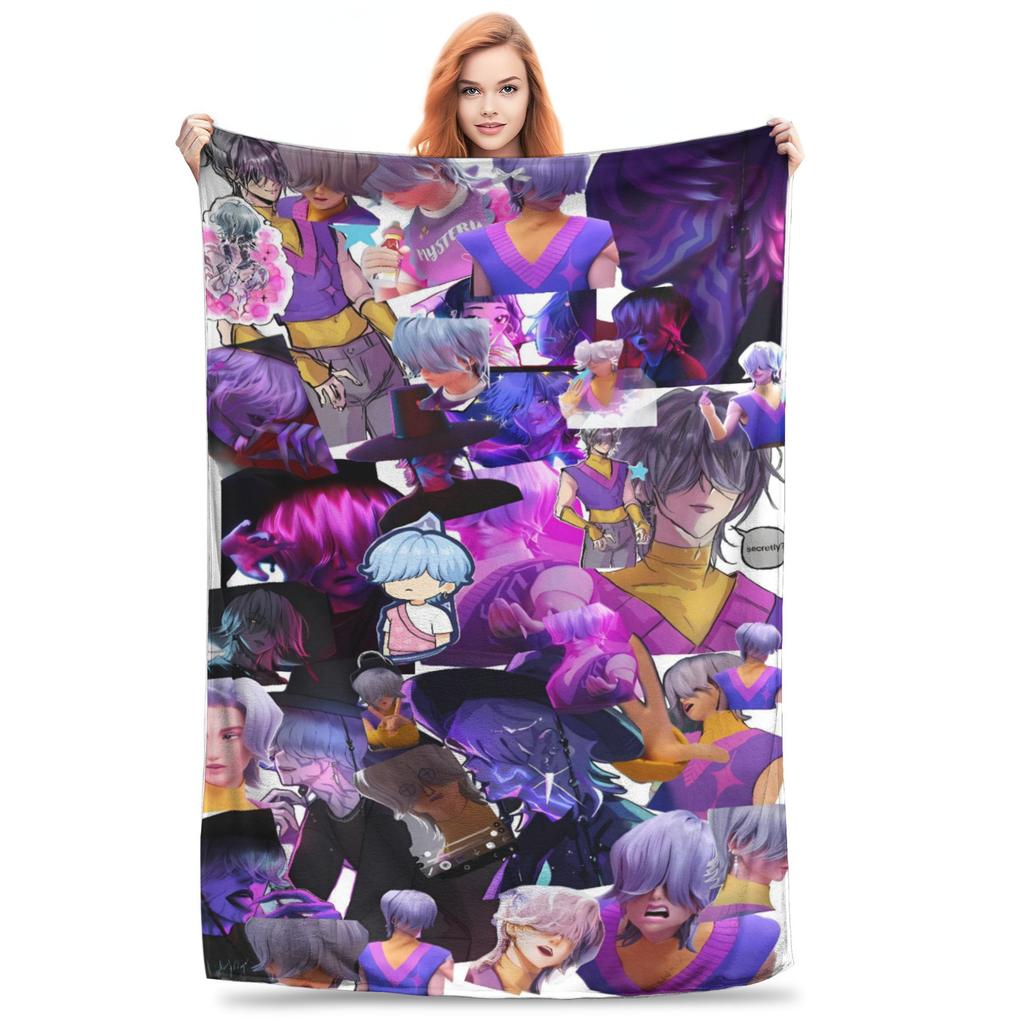 Anime Kpop Demon Hunters Mystery Saja Boys Blanket  Super Warm Plush Throw Blanket For Couch Bed Flannel Bedspread Bed Cover