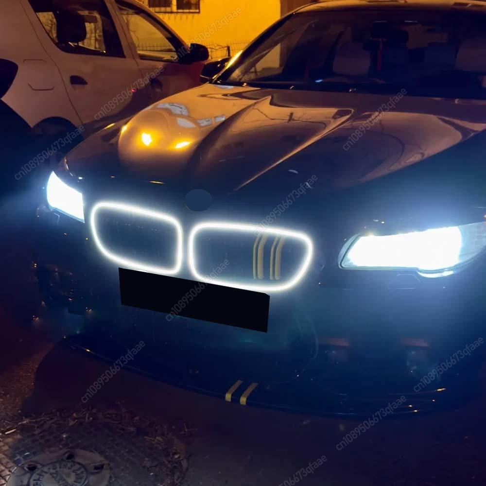 Car Double Line Front Luminous Grille Led Light Racing Grille For BMW 5 Series F10 F11 F18 2010-2017 ABS Black Body Kits Tuning