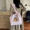 Korean Version of Casual Tote Bag Women's Bag Canvas Bag Summer New Fashion Embroidered Handbag Small Fresh Shoulder Bag