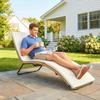 Poly Rattan Sun Lounger S-Shaped Garden Lounger with Cushion Breathable Seat Surface Steel Frame