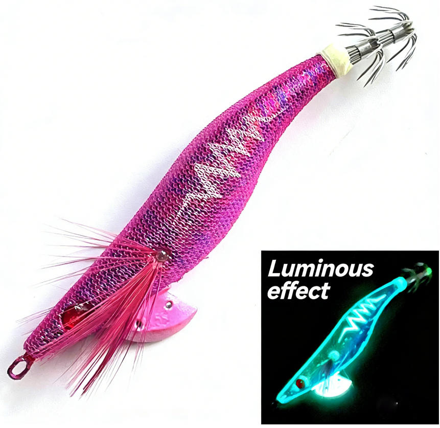 Daoyu Realistic 3.5# Strong Hook Metal Lure Squid Fishing Bait Luminous EGI Jigging for Trolling Fishing Trusted Factory