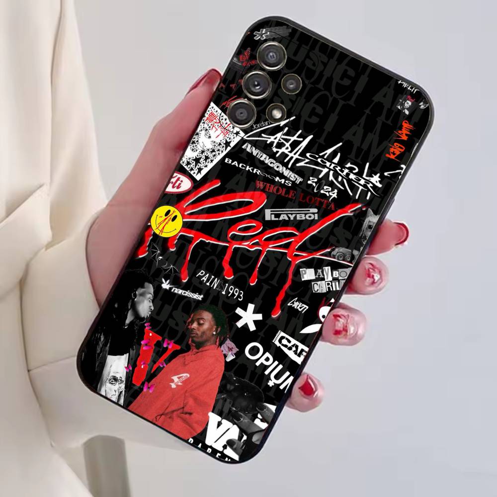 Rapper P-Playboi Carti Phone Case For Samsung S25,S24,S21,S22,S23,S30,Ultra,S20,Plus,Fe,Lite,Note,10,Black Cover