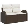 Canapé de jardin 7 pièces avec coussins marron poly rattan, Canapé de jardin 2 places avec rangement et coussins marron poly 3357301