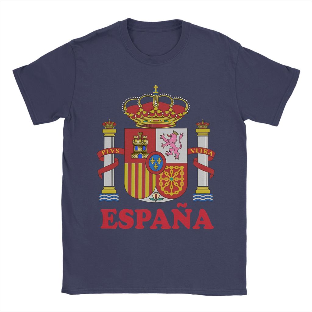 Spanish Map Flag of Spain T Shirt Mens 100 Cotton Vintage TShirts Crew Neck Tee Shirt Short Sleeve Tops 4XL 5XL