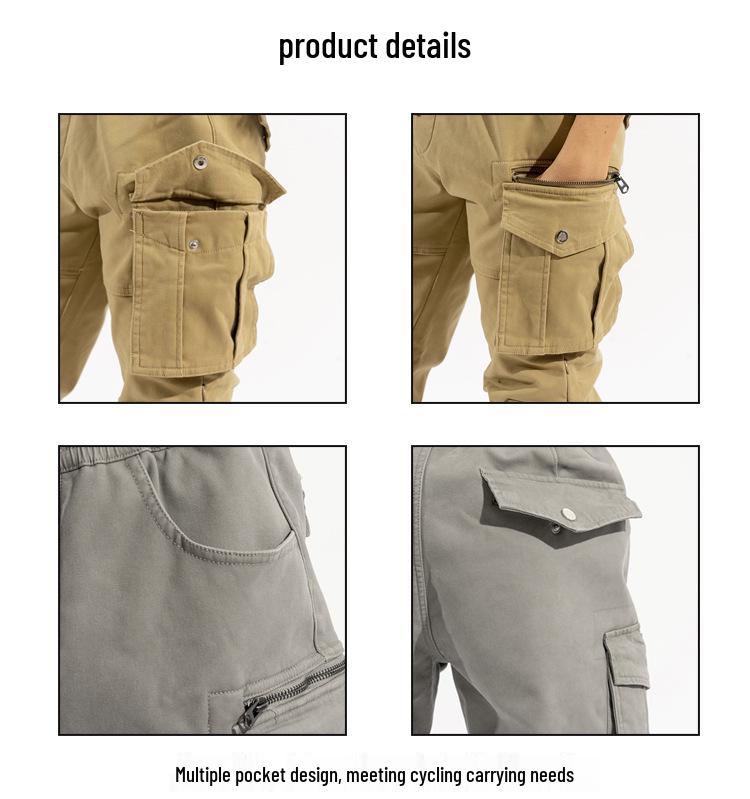 Men's Winter Windproof Motorcycle Fleece Riding Pants - Slim Fit, Anti-Fall Racing Joggers.