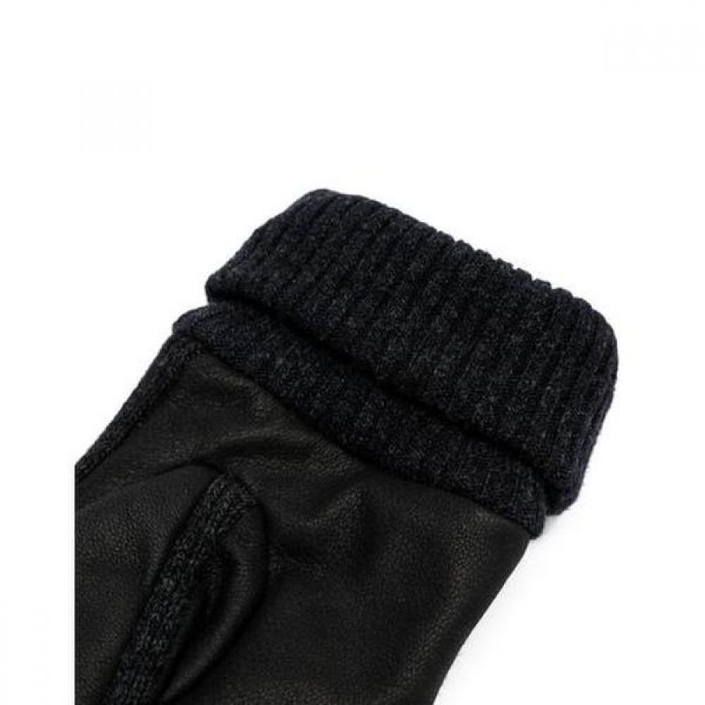 Daks Black Leather Suede Touch Gloves For Smartphone Dcgv0f171