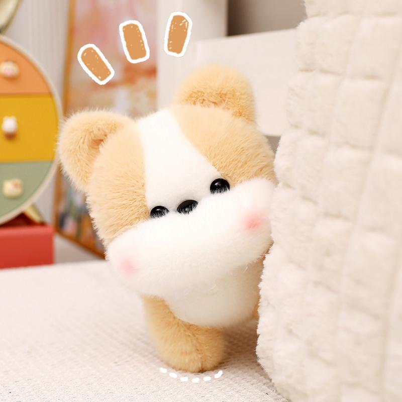 20cm/7.87in Pet Dog Plush Toy Schnauzer Corgi Bichon Plush Toys Soft Stuffed Animal Doll Soft Pillow Kid Pet Lover Birthday Gift