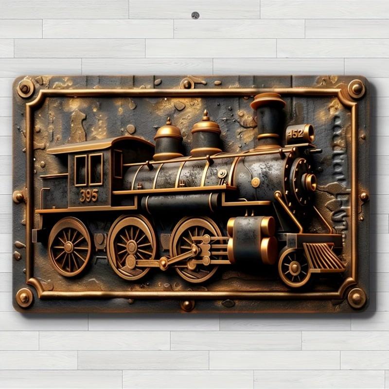 Płaski 2D 30*20cm, Drewniana wisząca dekoracja ścienna w stylu vintage z motywem pociągu, znak i tabliczka, do domu, kuchni, ogrodu, sypialni, baru.
