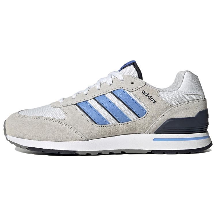 Adidas Neo Run 80s Comfortable Trendy Fabric Slip Resistant Durable Lightweight Low Top Casual Running Shoes Men Sneakers Gray Blue HP6111