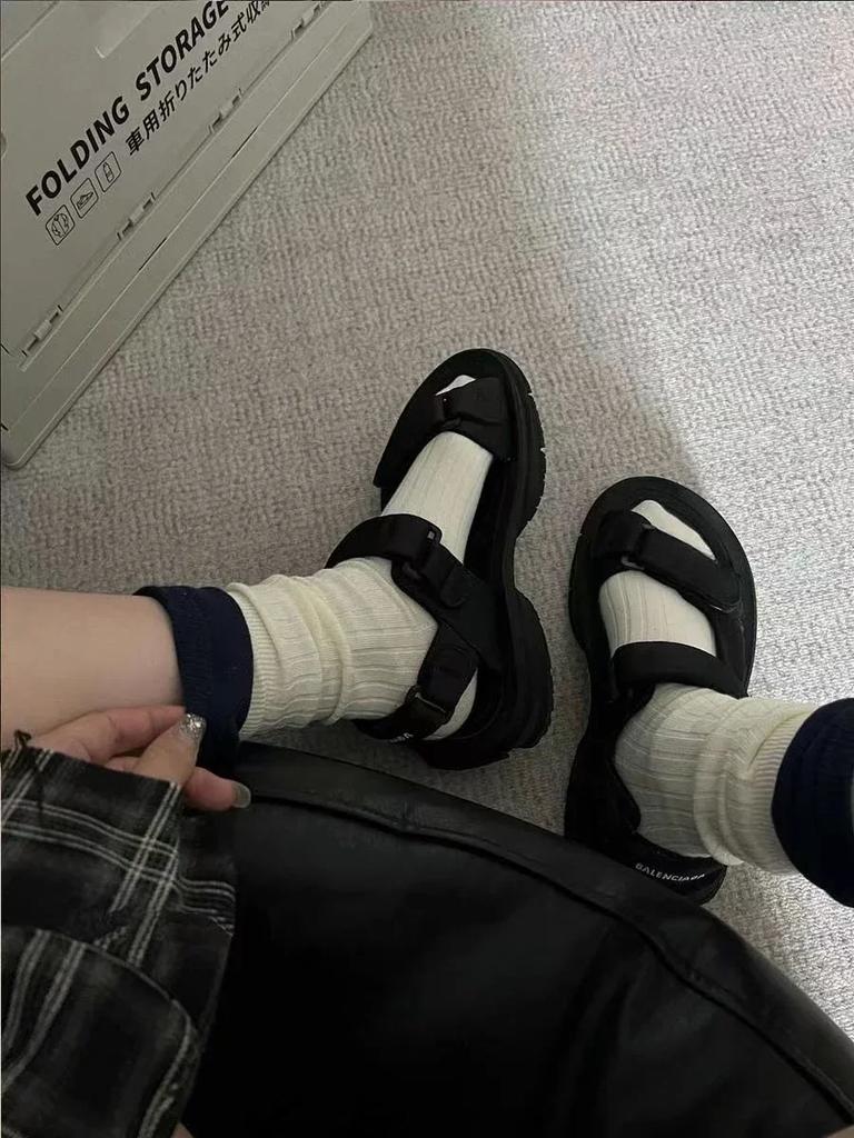 Autumn and Winter Socks Women Korean Edition Contrast Color False Double Layer Spliced Layered Socks Women Medium Length Socks