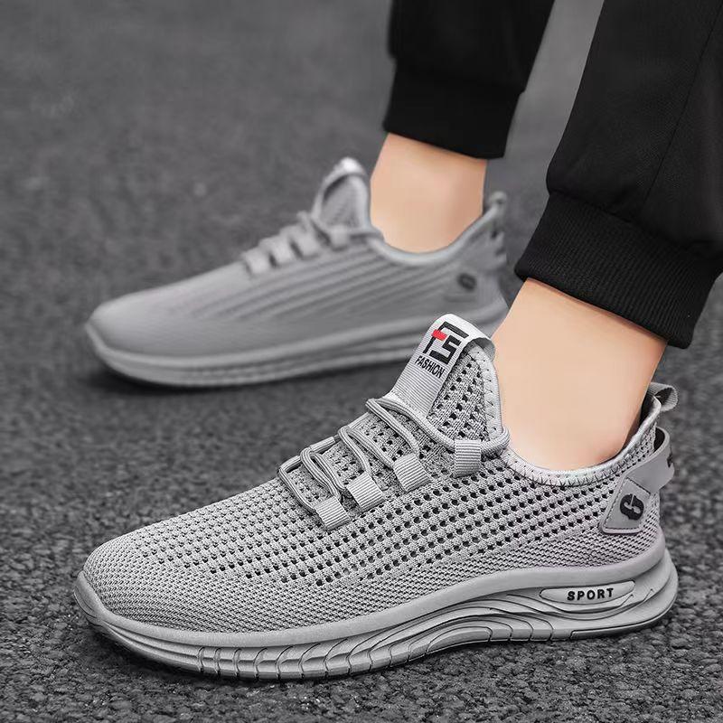 

Летняя новая дышащая мужская обувь полая тонкая сетчатая обувь корейская версия тренд обувь-лоферы на одной педали ленивая обувь обувь из летно-тканой сетки 39 серый