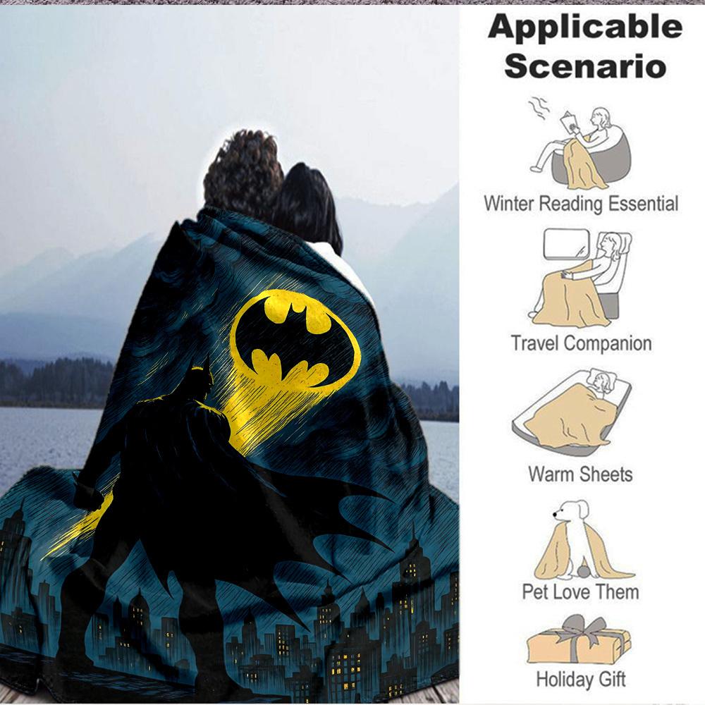 1pc Batman Blanket Lightweight Flannel Throw For Sofa, Bed, Travel, Livingroom, Office, Couch, Chair, And Bed