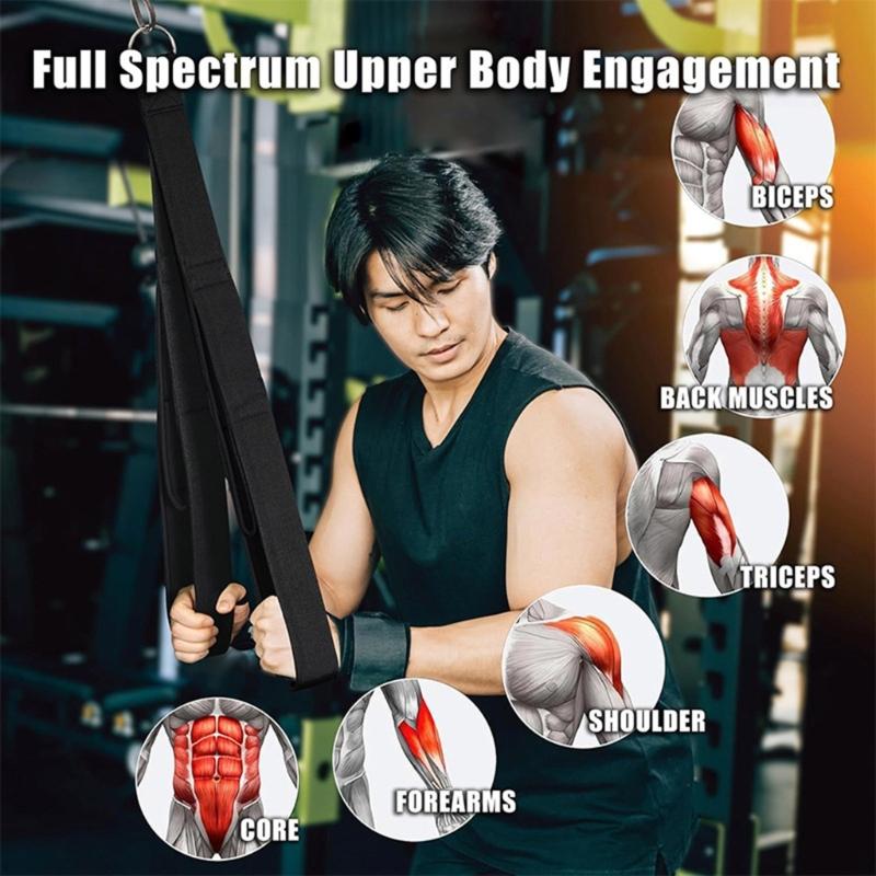 Fitness Tricep Rope Extension Strap Pull Down Workout Tricep Rope Long Tricep Rope with Buckle for Workout Fitness