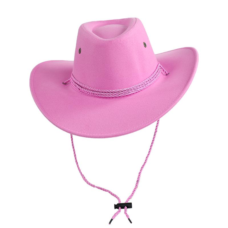 Men's Imitation Suede Western Cowboy Hat for Outdoor Camping & Hiking
