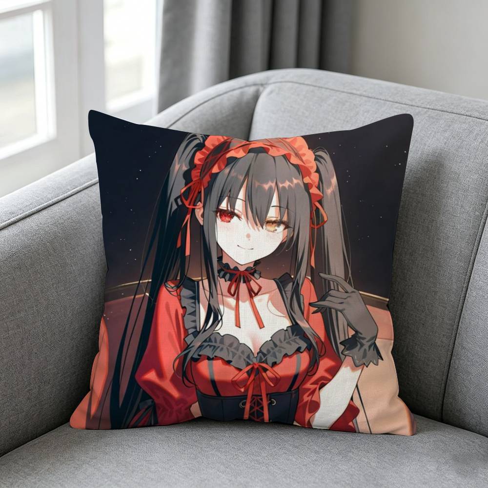 Date A Live Tokisaki Kurumii Pillow Cover Soft Microfiber Pillowcase Home Sofa Decor Surprise Decorative Printed