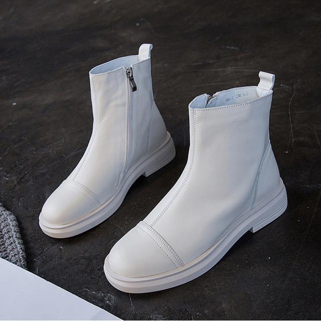 New Fashion Shoes Women Ankle Boots Genuine Leather Modern Boots Top Quality Autumn Women 'S Shoes Winter Flannel Warm Boots