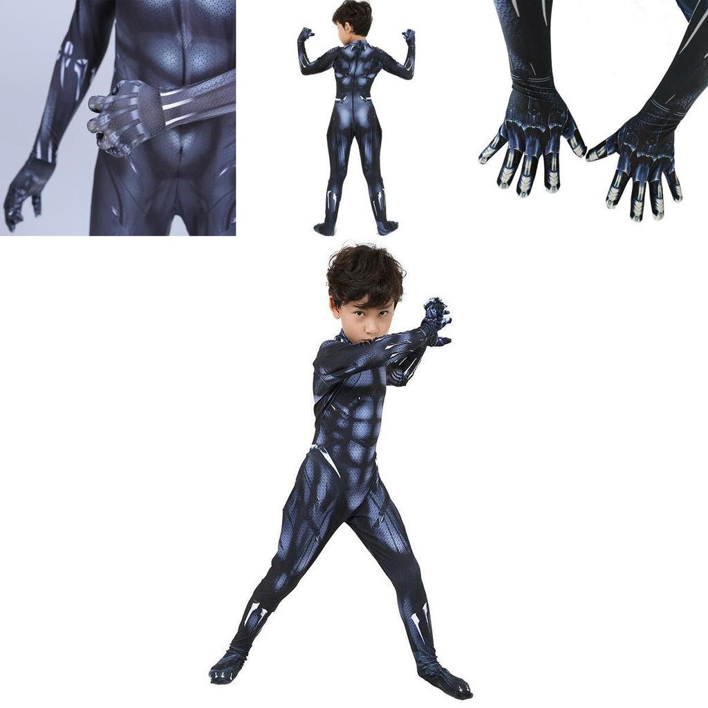 Premium Quality Black Panther Superhero Cosplay Jumpsuit For Adults And Kids
