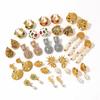 Yingtai Retro Geometric 18k Gold-Plated Stainless Steel Conch-Shaped Earrings