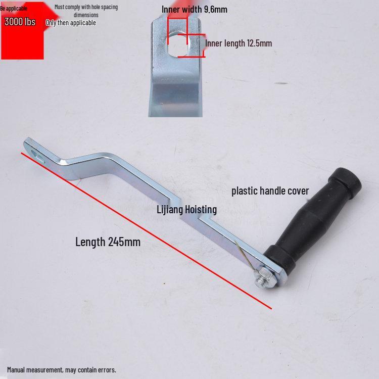 Hand-Crank Winch Handle with Plastic Grip Sleeve