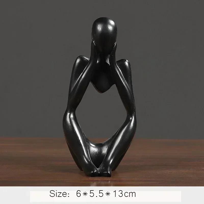Nordic Thinker Statue Resin Abstract Figurines Figure Statues Handmade Art Crafts Home Decor Maison Desk Living Room Ornaments
