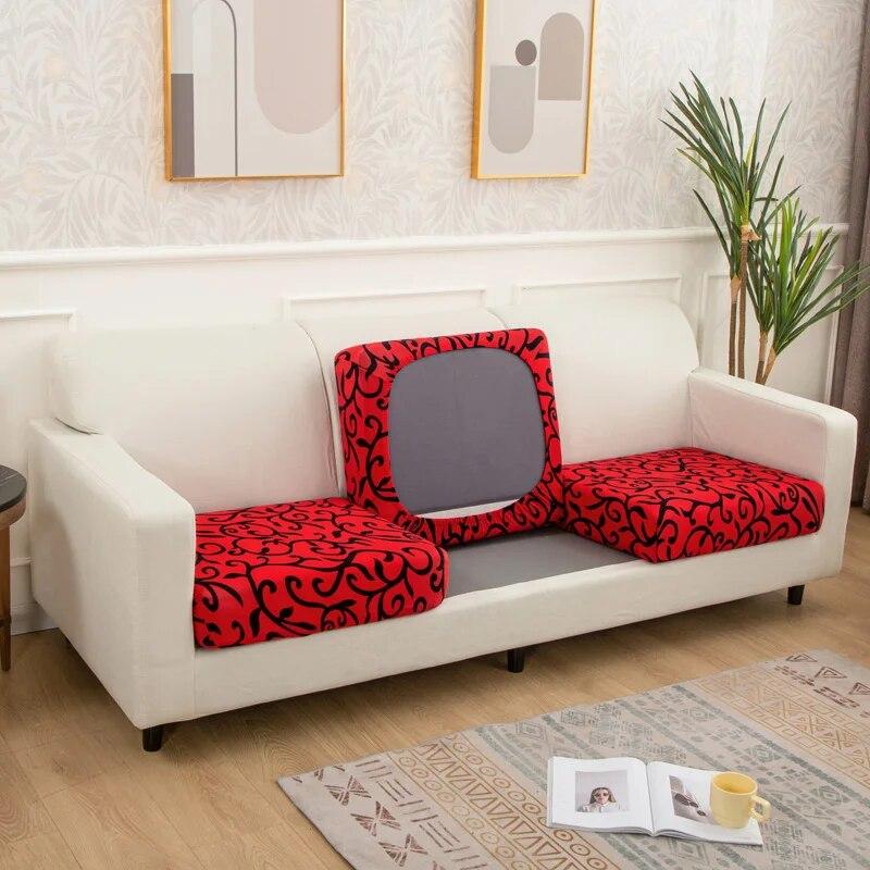 1/2/3/4 Seater Sofa Seat Cushion Cover for Living Room Pets Kids Furniture Printing Stretch Washable Removable Chair Seat Cover
