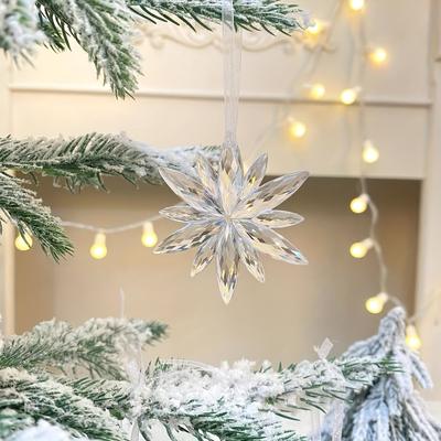 1/10pcs Sparkling Acrylic Snowflake Ornaments -Christmas Tree Decorations,Perfect for Holiday Festivities, Christmas Decorations