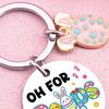 Sturdy Alloy Rabbits Keychain With Enameled Drip Designs For Keys Bags And Gifts