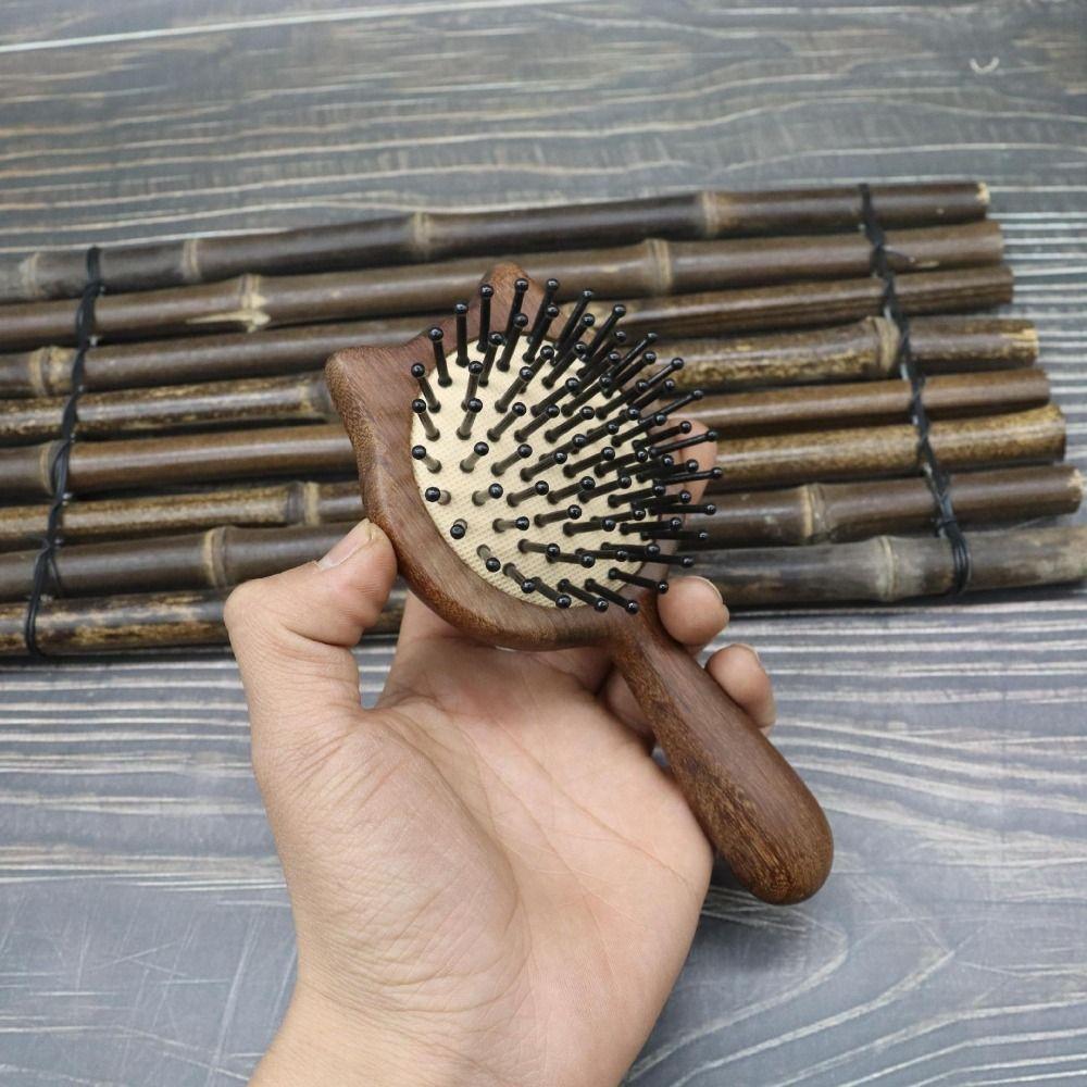 Wood Air Cushion Hair Comb Anti Static Massage Comb Brush Mini Travel Hair Brush Household