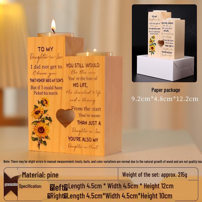 

Handmade Heart-Shaped Wooden Candlestick for Valentine s Day and Wedding Decor