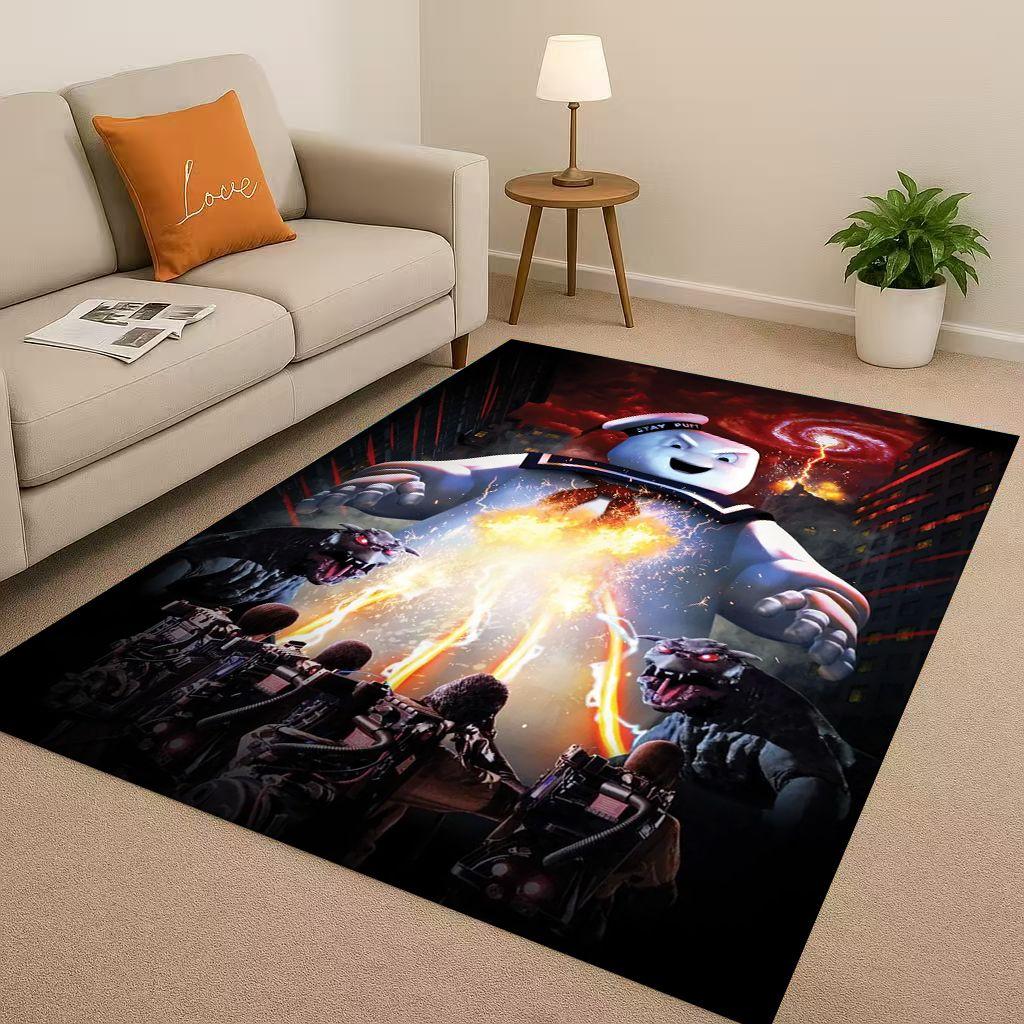 3D Horror Movie G-Ghostbusters Cartoon Living Room Non-Slip Area Rug Carpet for Bedroom Playroom Sofa,Easy Clean Home Doormat
