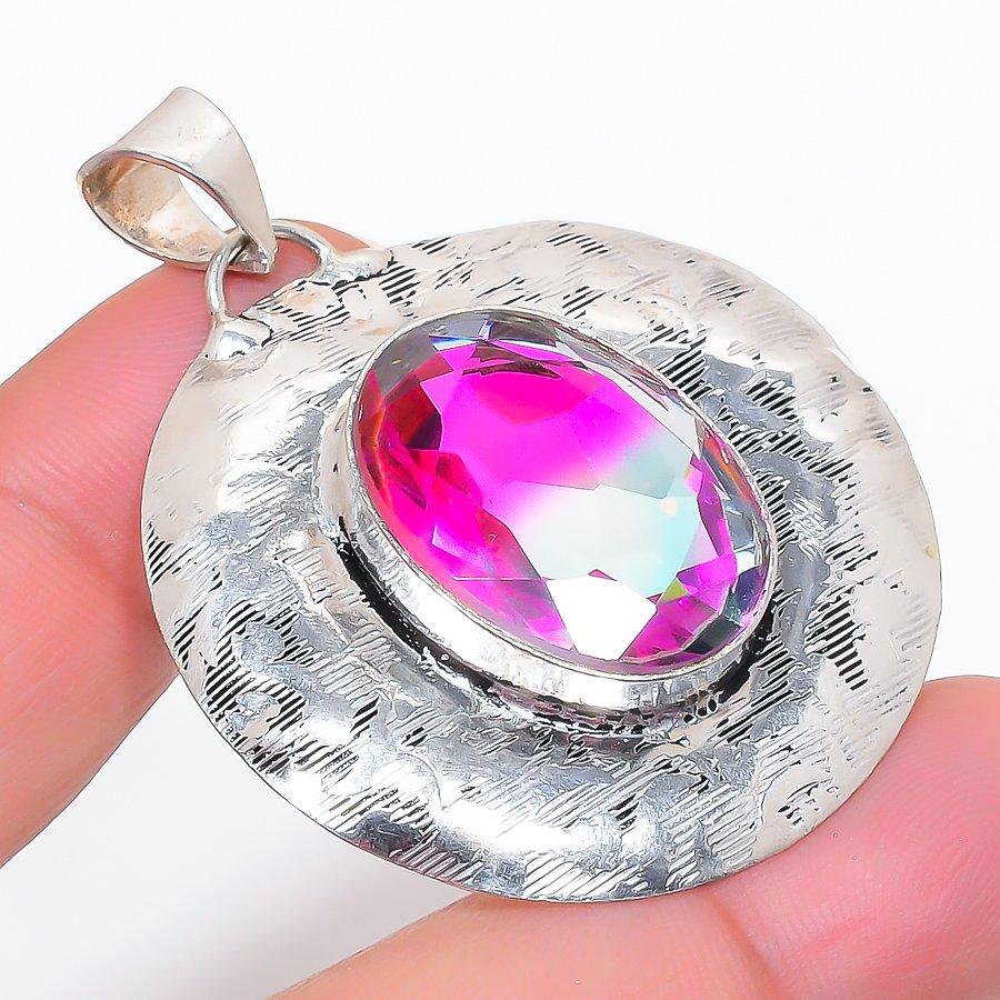 

Natural Bi-Color Tourmaline 925 Sterling Silver Jewelry Pendant 1.97 e3E67