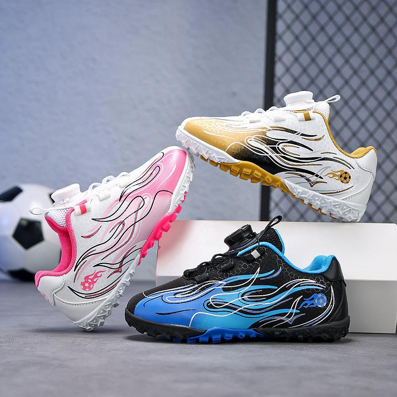 Children's Football Shoes, Rotating Buckle, Male and Female Primary School Students, Broken Nails, Rubber Soles, Professional Training Spikes