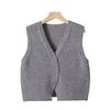 Designer Button Vest Knit V Neck Waistcoat Women Spring Cardigan Sweater Top