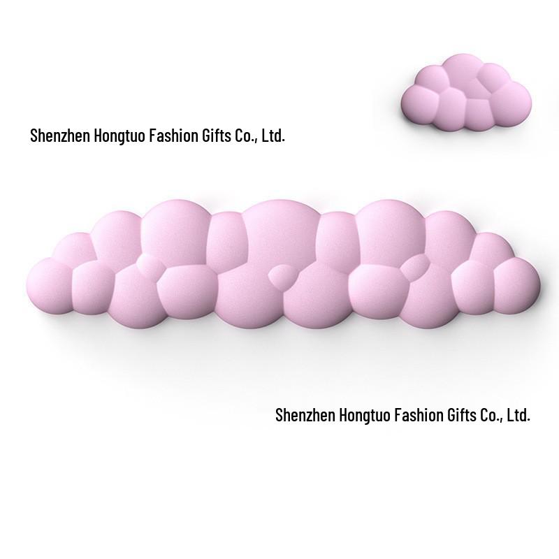 Cloud Leather Mouse Pad & Memory Foam Wrist Rest - Non-Slip Silicone Keyboard Support