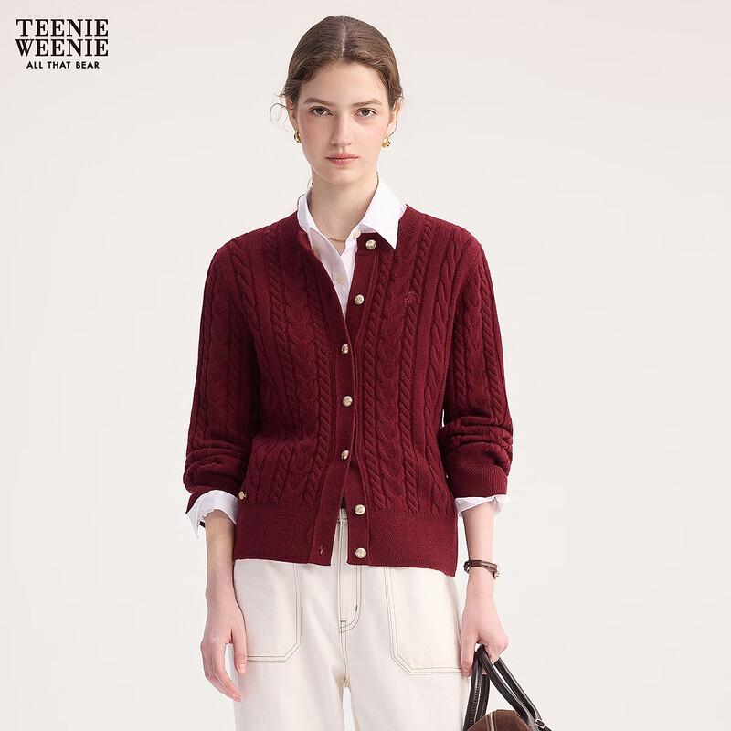 Teenie Weenie Women's Wool Blend Cable Knit Cardigan