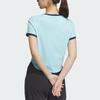 Adidas Small Logo T-Shirt Minimalist Letter Sports Casual Round Neck Short Sleeve T-Shirt Women Tops Blue JI6871